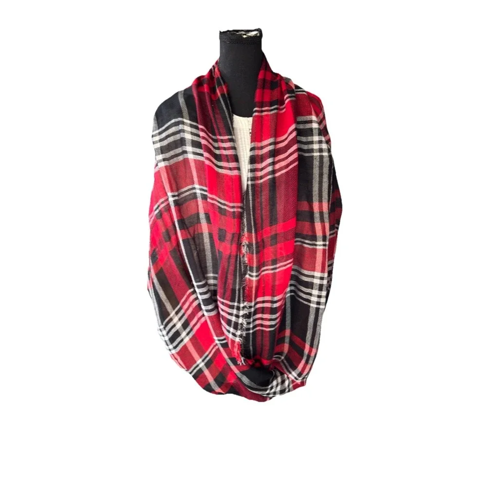 EST. 1946 Womens Scarf One Size Plaid Polyester  Viscose Christmas‎ Ready Scarf